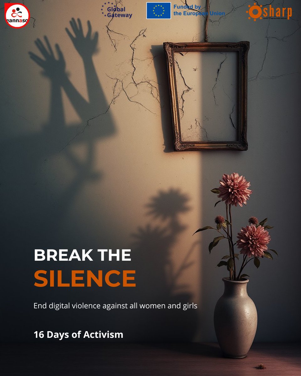 eannaso's tweet image. For the next 16 Days, the #SHARP partners will be commemorating 16 Days of Activism. We are calling upon all stakeholders from the house, community, national, regional and global set-up to &quot;End digital violence against all women and girls &quot;

#16DaysOfActivism…
