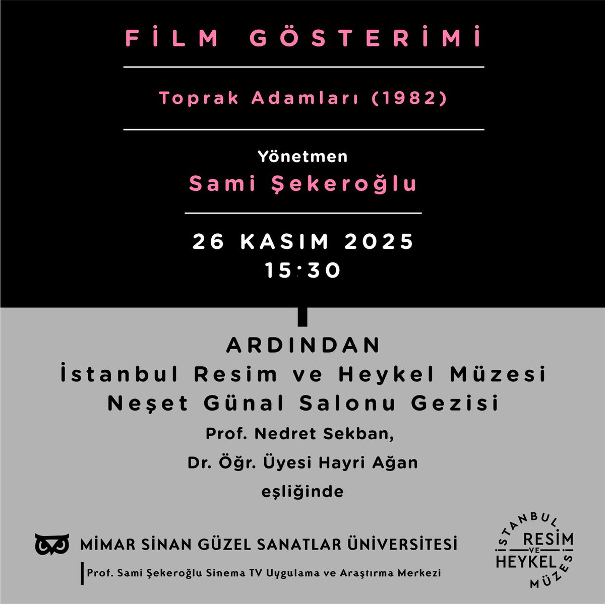 MsgsuSinemaTv's tweet photo. Prof. Sami Şekeroğlu’nun vefatının 1. yıl dönümünde, yönetmenliğini üstlendiği “Toprak Adamları” (1982) filmi özel bir anma gösterimi ile izleyicilerle buluşuyor. https://t.co/khSIPIfOtd