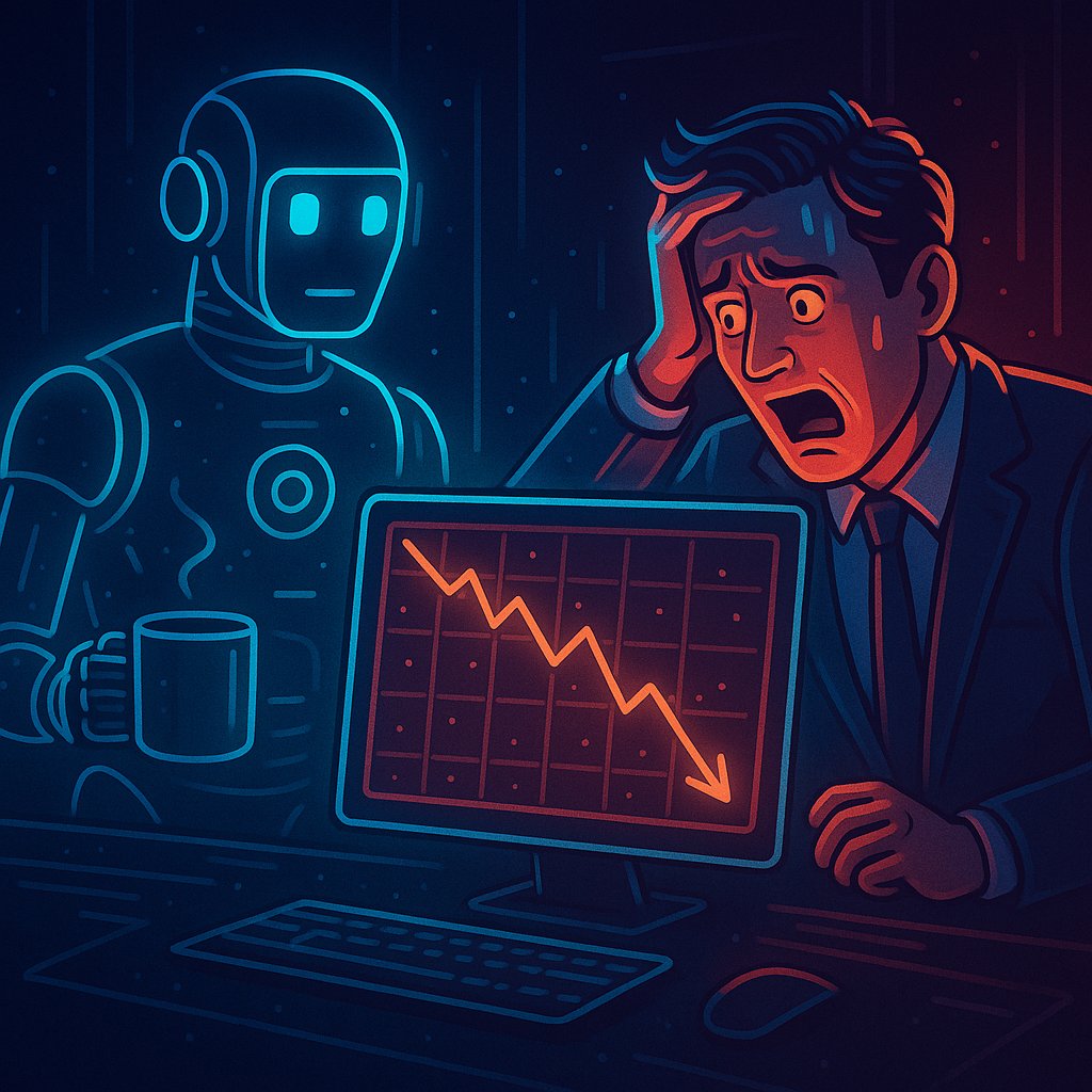 blazen040's tweet photo. Everyone during a crypto dip:
“It’s fine. I’m HODLing. 💪”

Also everyone 5 minutes later:
“AI, calculate how much I lost if I sell right now. 😭📉”

#CryptoHumor #AIhumor #CryptoCrash #AlexAI https://t.co/FGd0QRUOYY