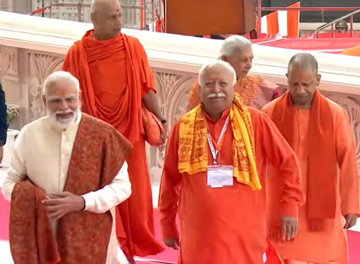 धर्म, न्याय, सत्य, मर्यादा के साथ राष्ट्रधर्म का प्रतीक केसरिया ध्वज विकसित भारत के संकल्प का भी प्रतीक है। 5 सौ वर्षों में साम्राज्य बदले, पीढ़ीयां बदली, पर आस्था अडिग-अटल रही। आस्था ना झुकी ना रुकी। संघ समेत सभी ने कहा- रामलला हम आएंगे, मंदिर वहीं बनाएंगे। धर्मपथ, रामपथ,