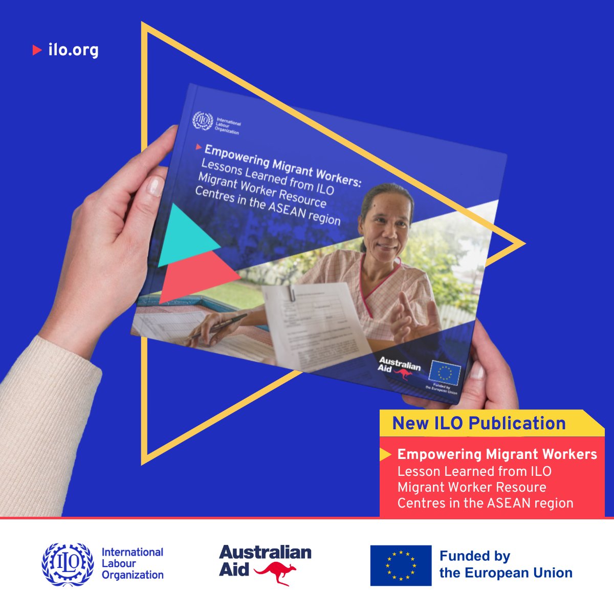 ILOAsiaPacific's tweet image. 📘New ILO Publication: This report highlights over a decade of support to #MigrantWorkers through MRCs: showcasing key achievements, lessons learned and pathways forward.

🔗Read the publication: tinyurl.com/29hsback

#DecentWork #ASEAN #FairRecruitment @AustralianAid