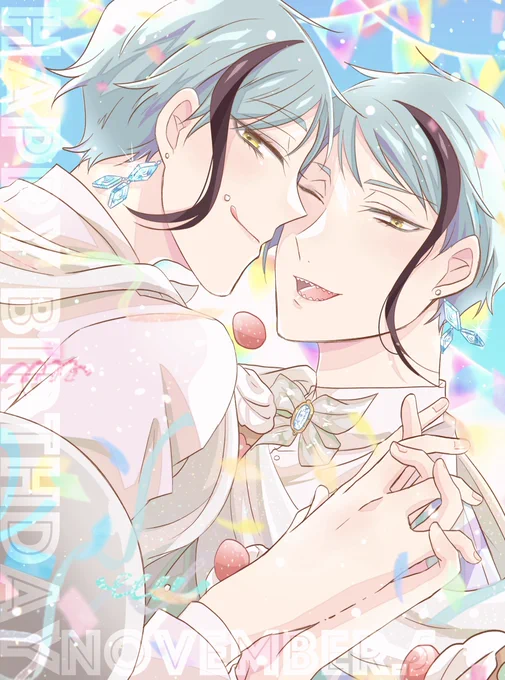 1125 双子歴代誕生日絵を並べてみたりなど 可愛いね.ᐟ.ᐟ