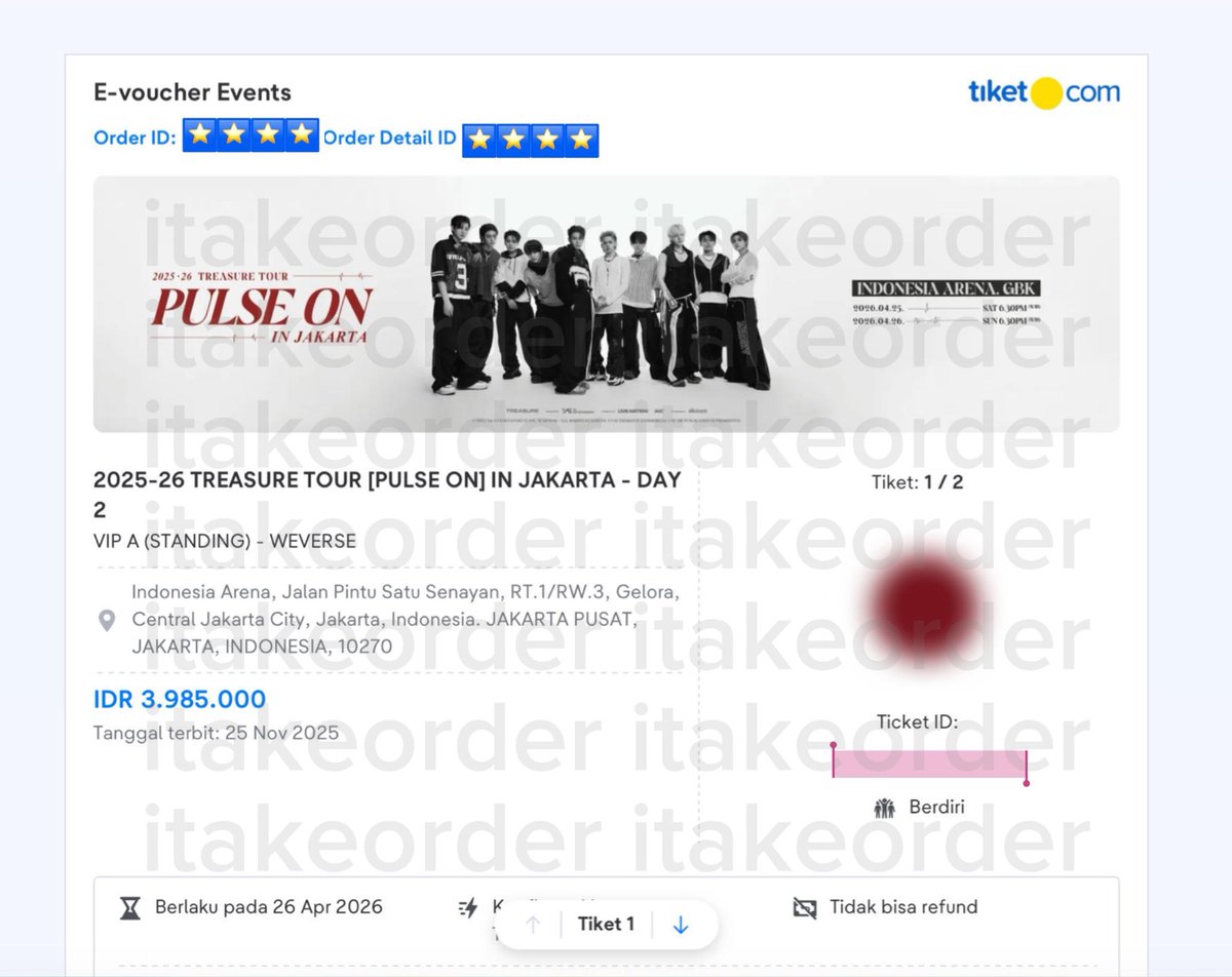itakeorder's tweet photo. #itake_testimonies secured treasure pulse on in jakarta weverse presale day 2 payment processed at 10.01 wib https://t.co/oYshtAEdDK