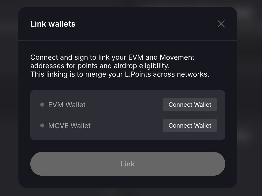 LayerBankFi's tweet image. Link your wallets (EVM &amp;lt;&amp;gt; Move).
If you farmed L.Points on multiple EVMs or joined Seasons 1&amp;amp;2, create a Move wallet and connect them all—we’ll merge balances so your points, tiers, and eligibility are calculated correctly.

How: LayerBank → L.Points → Link Wallets → connect…