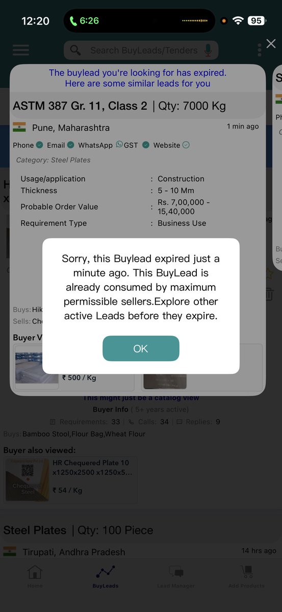 TheLethargist's tweet image. Biggest Scam to business owners. Most useless app that’s costs a minimum of 4-5 lakhs a year. @IndiaMART every notification you click on will show as expired. They expect you to sit without blinking on your IndiaMart webpage. #IndiaMart #ScamAlert