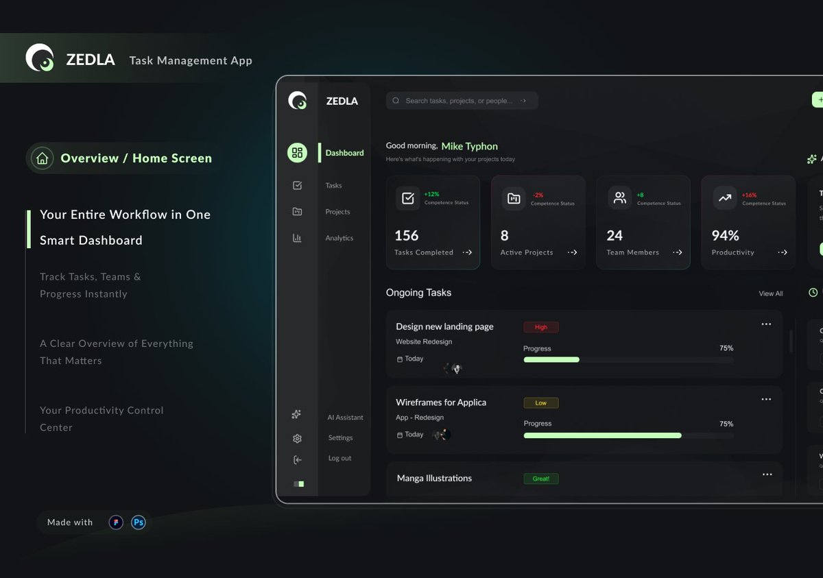 JustMansoor's tweet image. Project Management Desktop Application Design.⭐

Built for professionals, teams, and creators. Track progress, assign tasks, set priorities, and collaborate seamlessly. 

On Dribble : lnkd.in/dzcdvfCt

#uiux #appdesign #mobiledesign #designer #illustrations #artiste