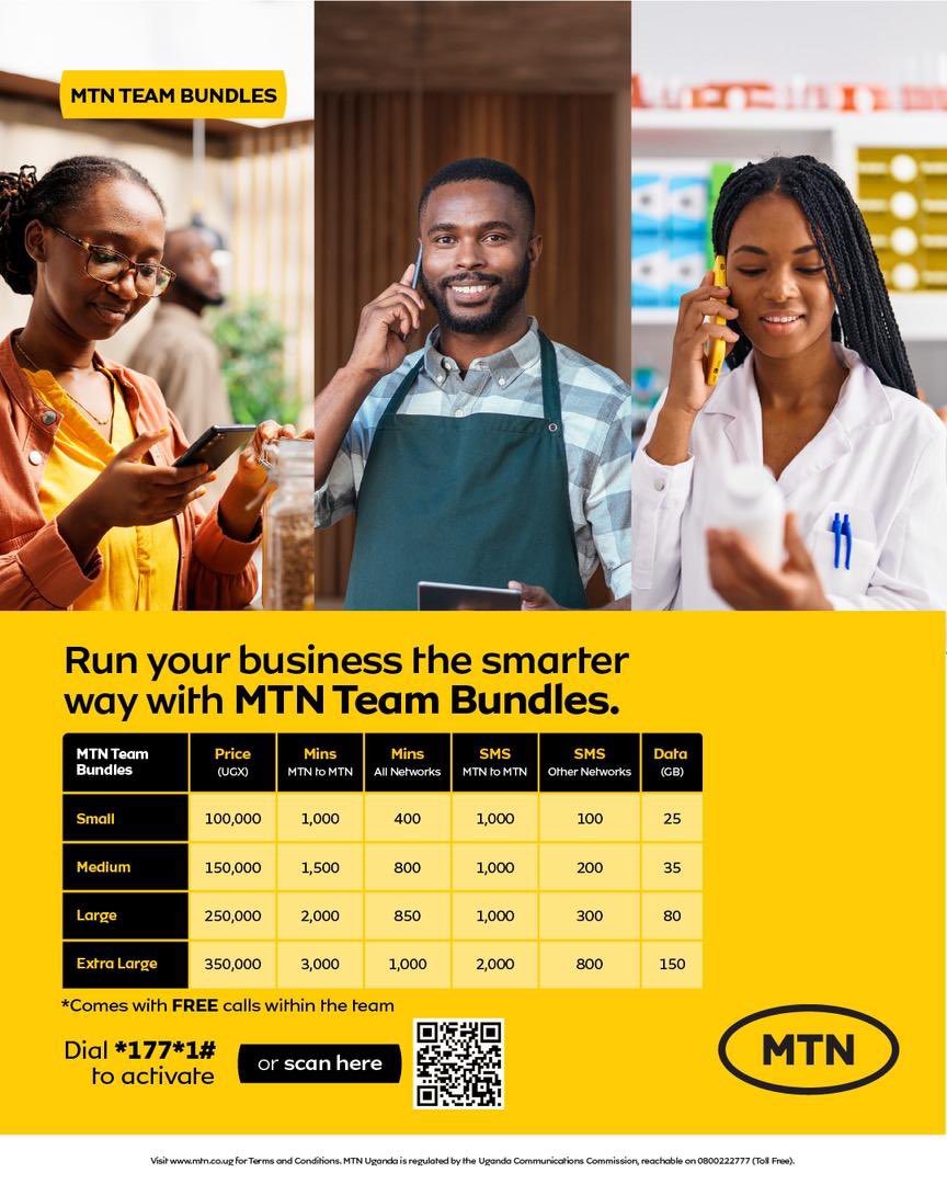 mtnug's tweet image. Run your business the smarter way.

When your team can reach each other easily, work flows smoother and decisions come faster. #MTNTeamBundles makes that possible with one simple plan.

Create your team here: consumerapp.mtn.co.ug/sma?233738391

#TogetherWeAreUnstoppable