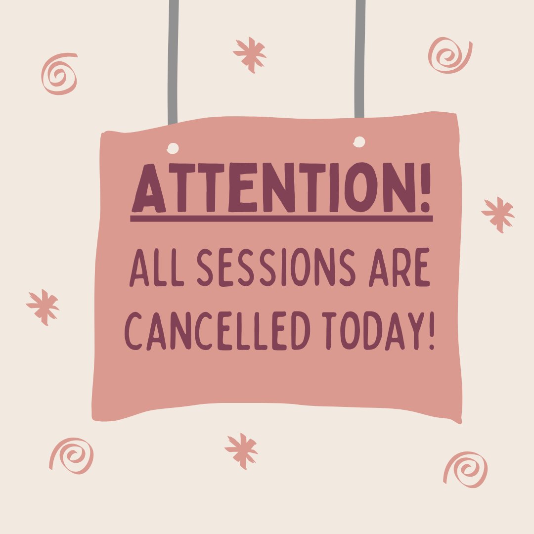 C_D_cfc's tweet image. 📢 Important Update

All sessions are cancelled for today 

We apologise for any inconvenience this may cause and appreciate your understanding 💛