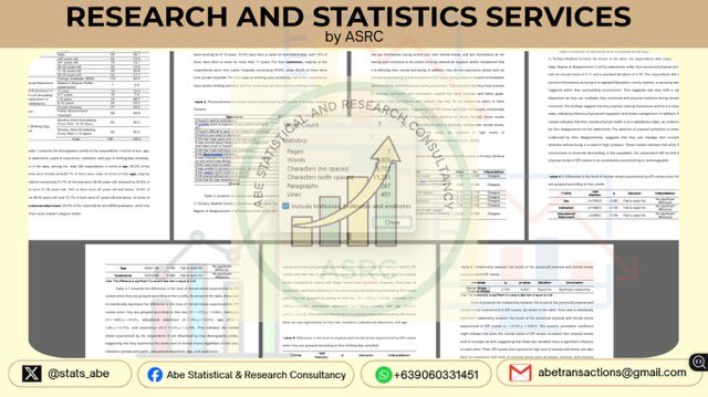 stats_abe's tweet image. Finished another data analysis and interpretation for BSN thesis. I’ve also been working with this clients since their instrument validation. 👩🏻‍💻

Slots are still OPEN, book now! 🗓️

✨ 𝐒𝐞𝐫𝐯𝐢𝐜𝐞𝐬 𝐎𝐟𝐟𝐞𝐫𝐞𝐝:

✅ Data Analysis and Interpretation – Clear, accurate, and…