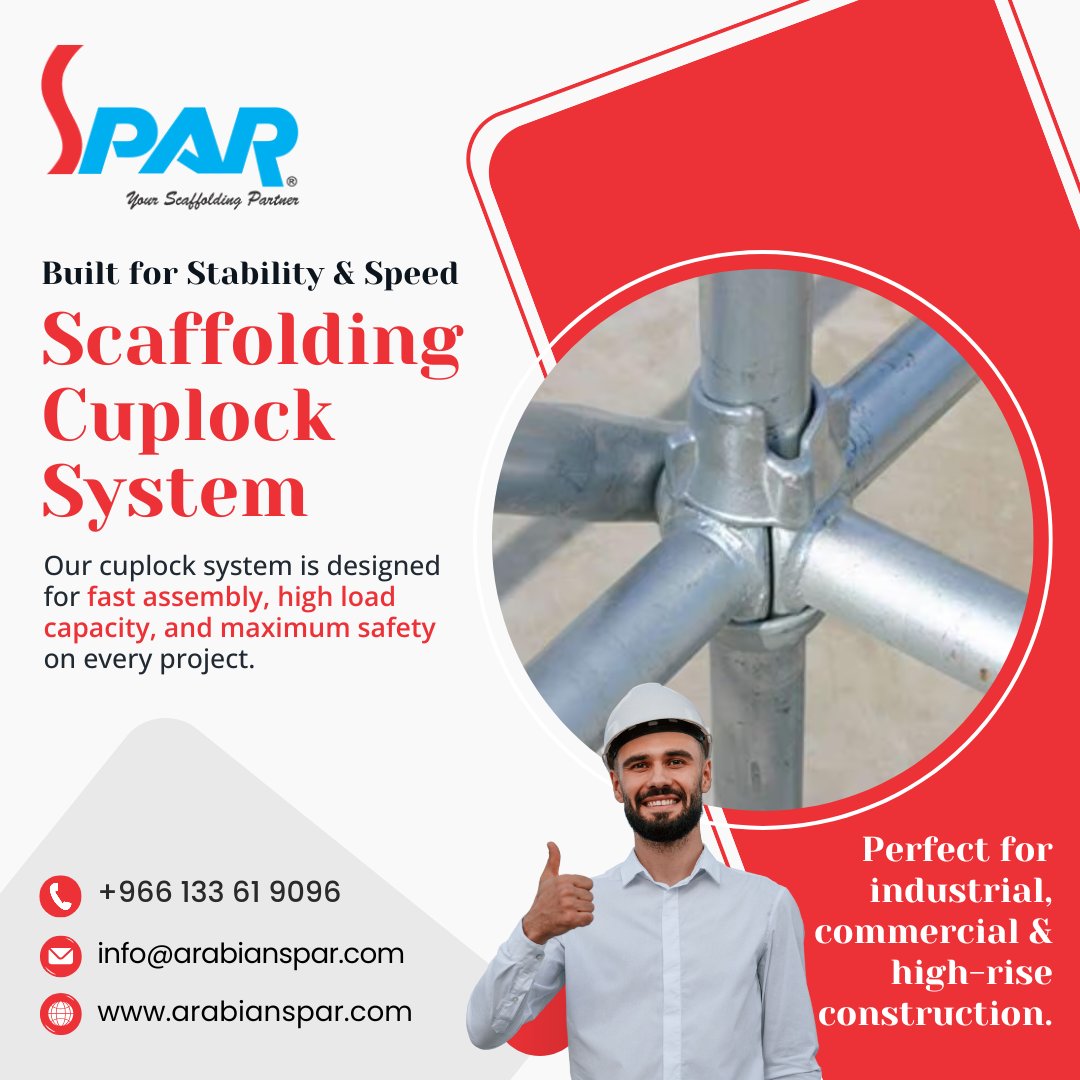 ArabainSpar's tweet image. Reach New Heights with Our Cuplock Scaffolding System!
👉As a leading manufacturer and exporter of scaffolding cuplock systems
🌐 arabianspar.com
#arabianspar #scaffoldingcuplock #cuplockSystem #cuplock #couplockstand #scaffoldingservices #scaffolding #ScaffoldingExperts