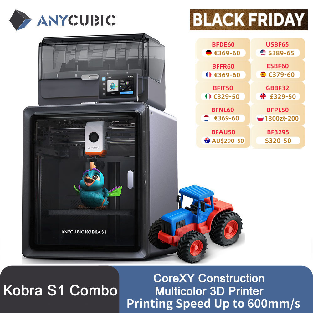 cleanse29's tweet image. Anycubic Kobra S1 Combo AE Version Multi-Color 3D Printer Max Speed 600mm/s Core XY Stable Structure High Precision  3D Printer
Price : USD 469.62 
Visit: s.click.aliexpress.com/e/_c33UhbU1

#anycubickobra #anycubic3dprinter #3dprinter #best3dprinter #anycubickobras1combo #kobra3dprinter
