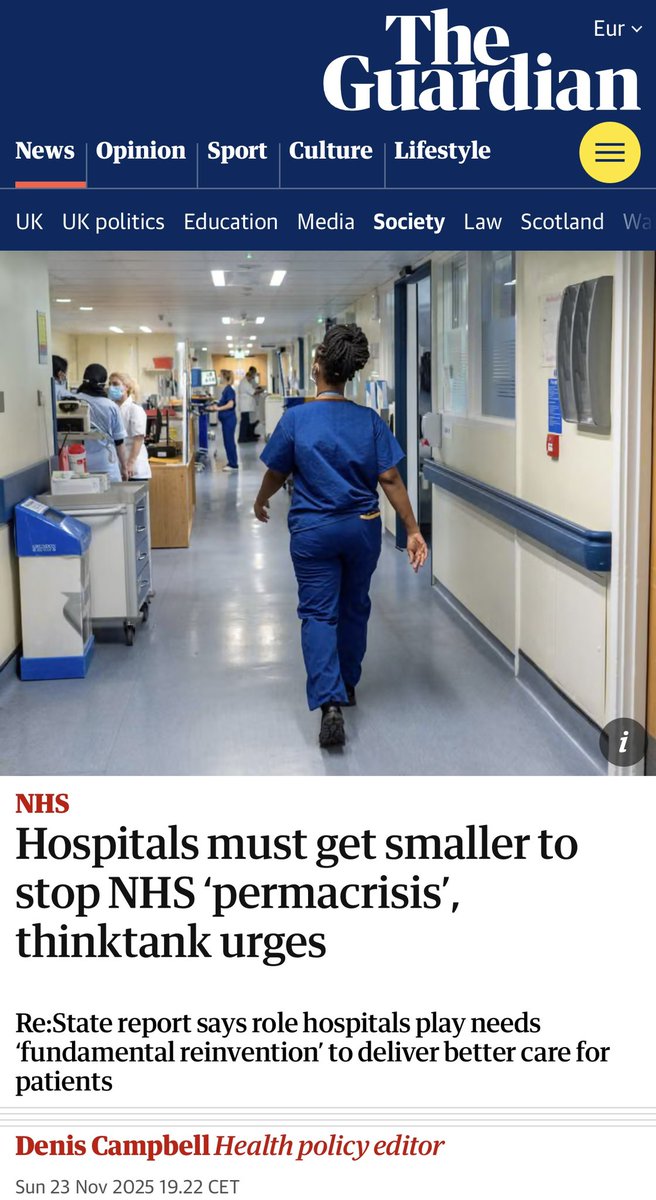 This is exactly what I said would happen when I analysed the NHS 10 year plan. Clever words are hiding the reality-people are agitating to pull as many services out of hospitals as possible. Why? Because it’s a lot easier to privatise services that way🚨
theguardian.com/society/2025/n…