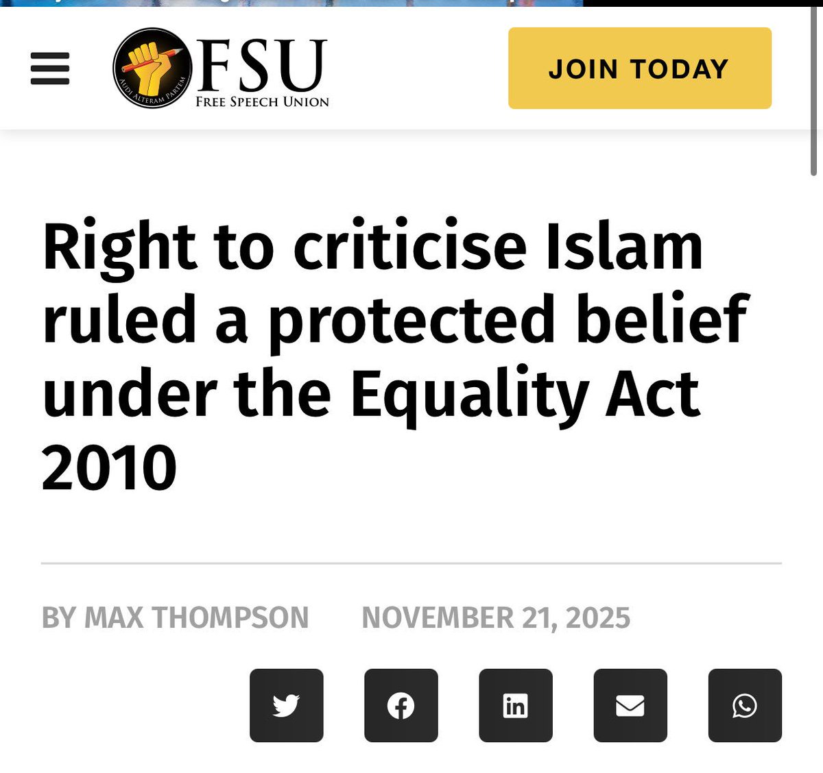 TheBritishIntel's tweet image. 🚨🇬🇧 COURT RULES THAT CRITICISING ISLAM IS A PROTECTED BELIEF UNDER UK LAW

A major victory for free speech has just been secured. A tribunal has ruled that the right to criticise Islam is itself a protected belief under the Equality Act 2010, meaning Britons cannot be punished…