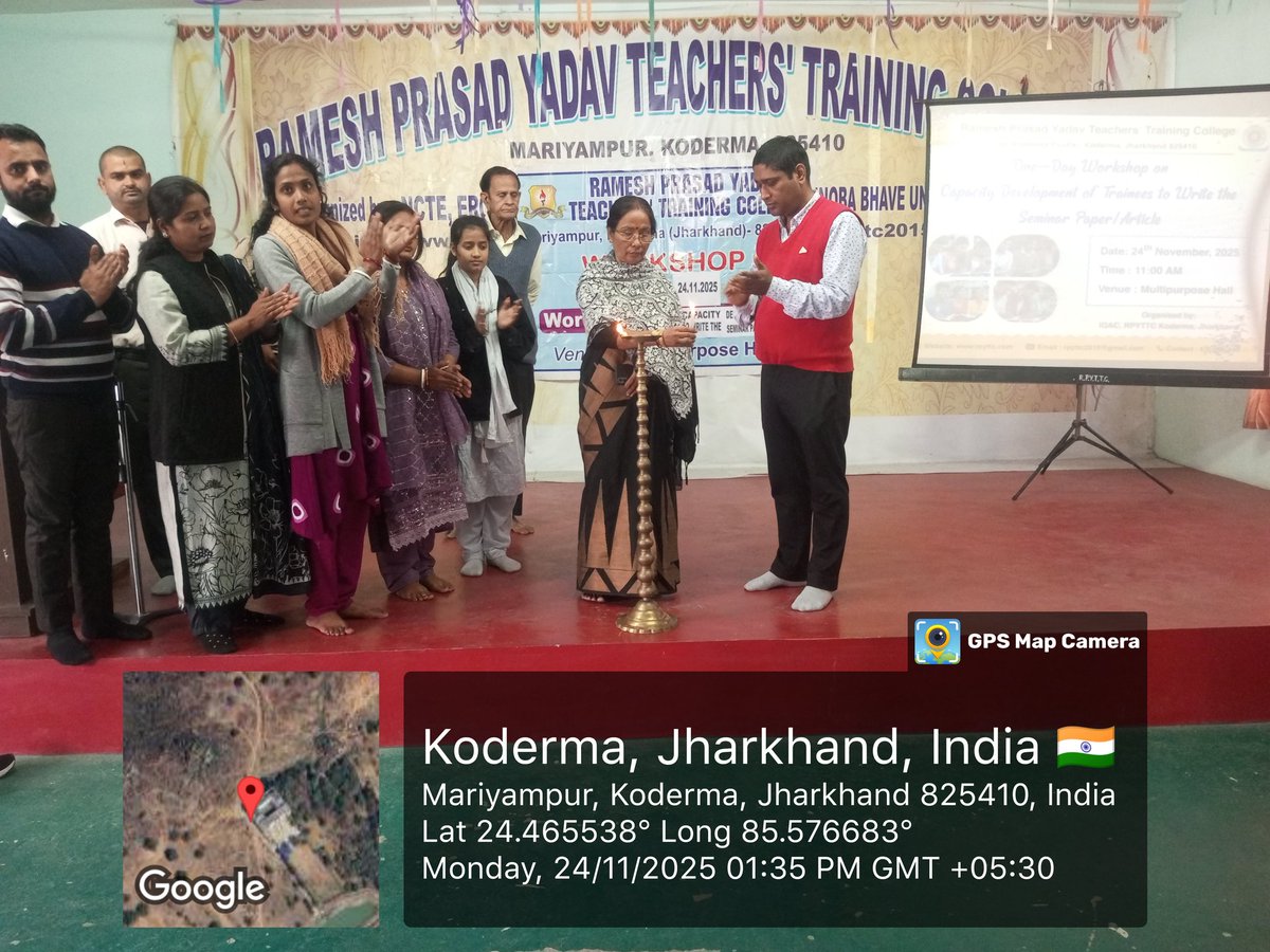 RpyttcKoderma's tweet image. रमेश प्रसाद यादव शिक्षक प्रशिक्षण महाविद्यालय में दिनांक 24.11.2025 दिन सोमवार को एकदिवसीय कार्यशाला का आयोजन किया गया। जिसका विषय कैपेसिटी डेवलपमेंट ऑफ ट्रेनीज टू राइट द सेमिनार पेपर/आर्टिकल था।