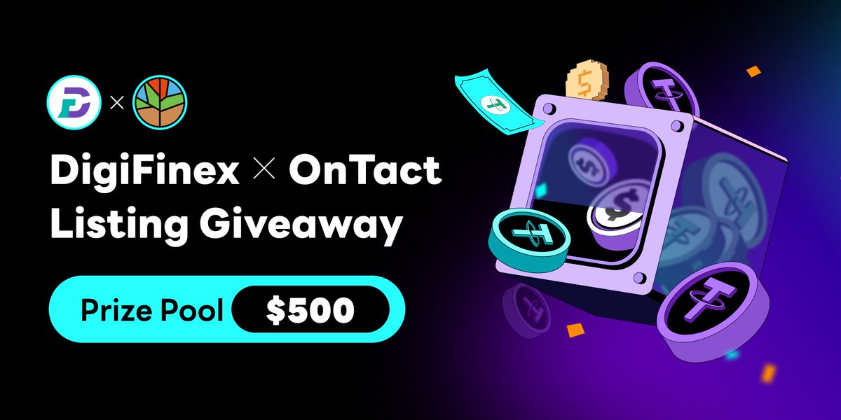 DigiFinex's tweet image. The celebration continues! 🎉

Join the #DigiFinex × @ontact_mkt 500 $USDT Listing GIVEAWAY
#RT + complete the task to win:
 taskon.xyz/quest/527556414

Jump in before the rewards run out.

#giveaway #airdrop