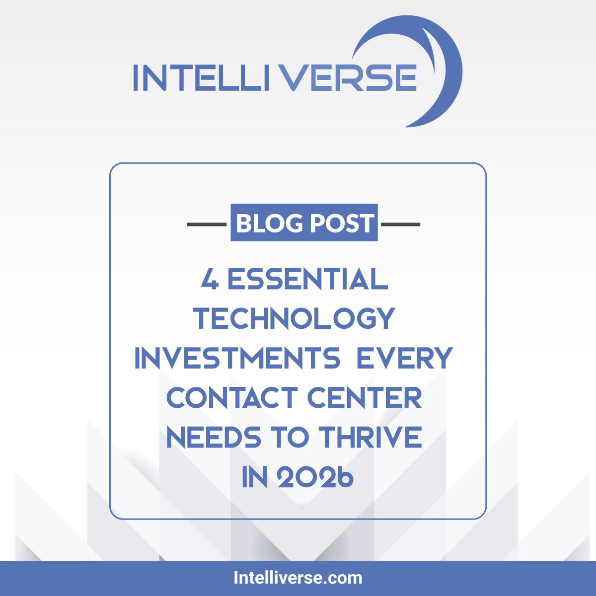 Intelliverse's tweet image. Future-ready contact centers invest smart.

Discover the 4 Essential Technology Investments your team needs to stay ahead in 2026.

➡️ Read the full blog: intelliverse.com/blog/contact-c…

#ContactCenter #CX #TechInvestments #CustomerExperience #DigitalTransformation #Intelliverse