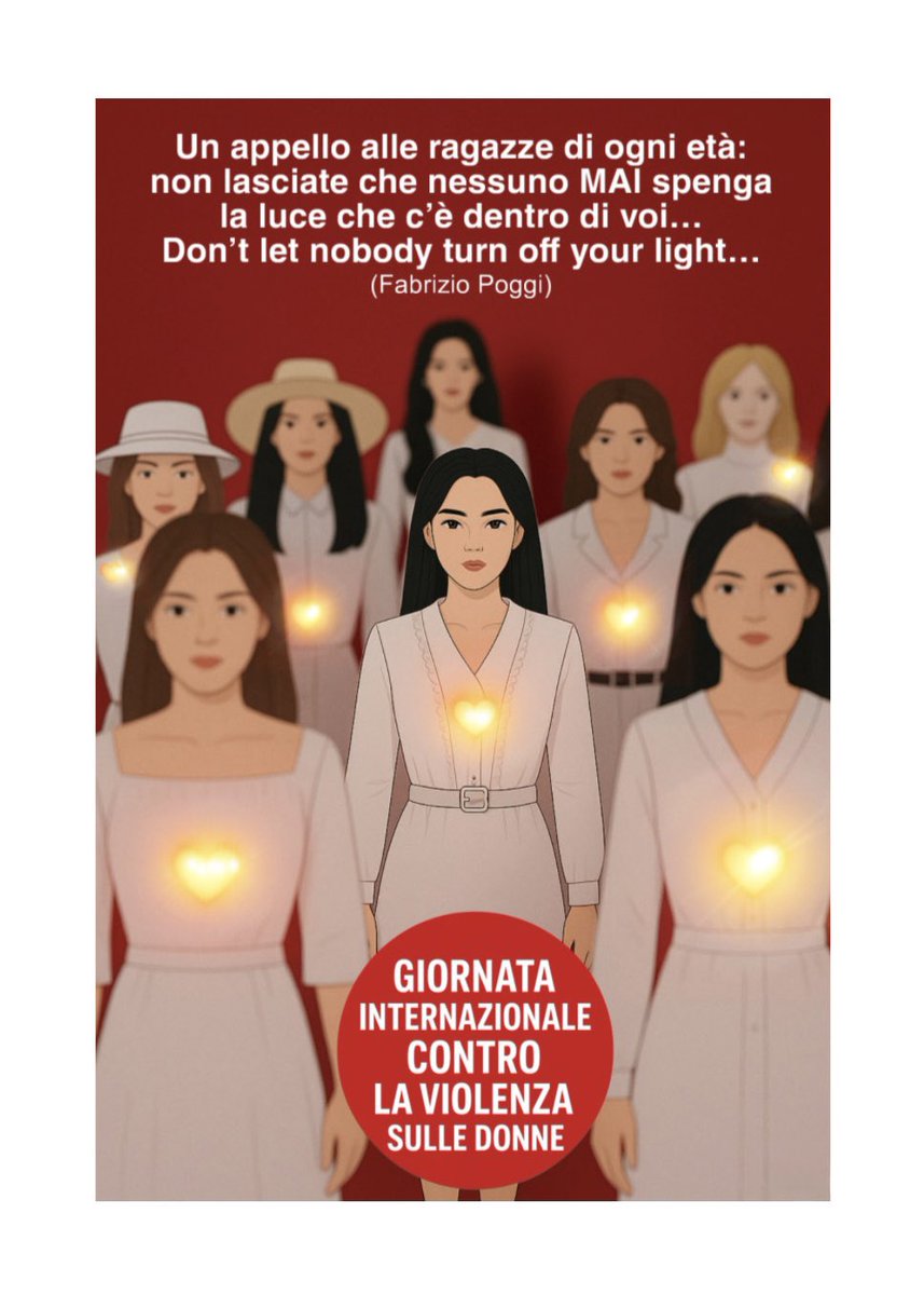 Un appello alle ragazze di ogni età: 
non lasciate che nessuno MAI spenga la luce che c’è dentro di voi… Don’t let nobody turn off your light…

#giornatainternazionalecontrolaviolenzasulledonne