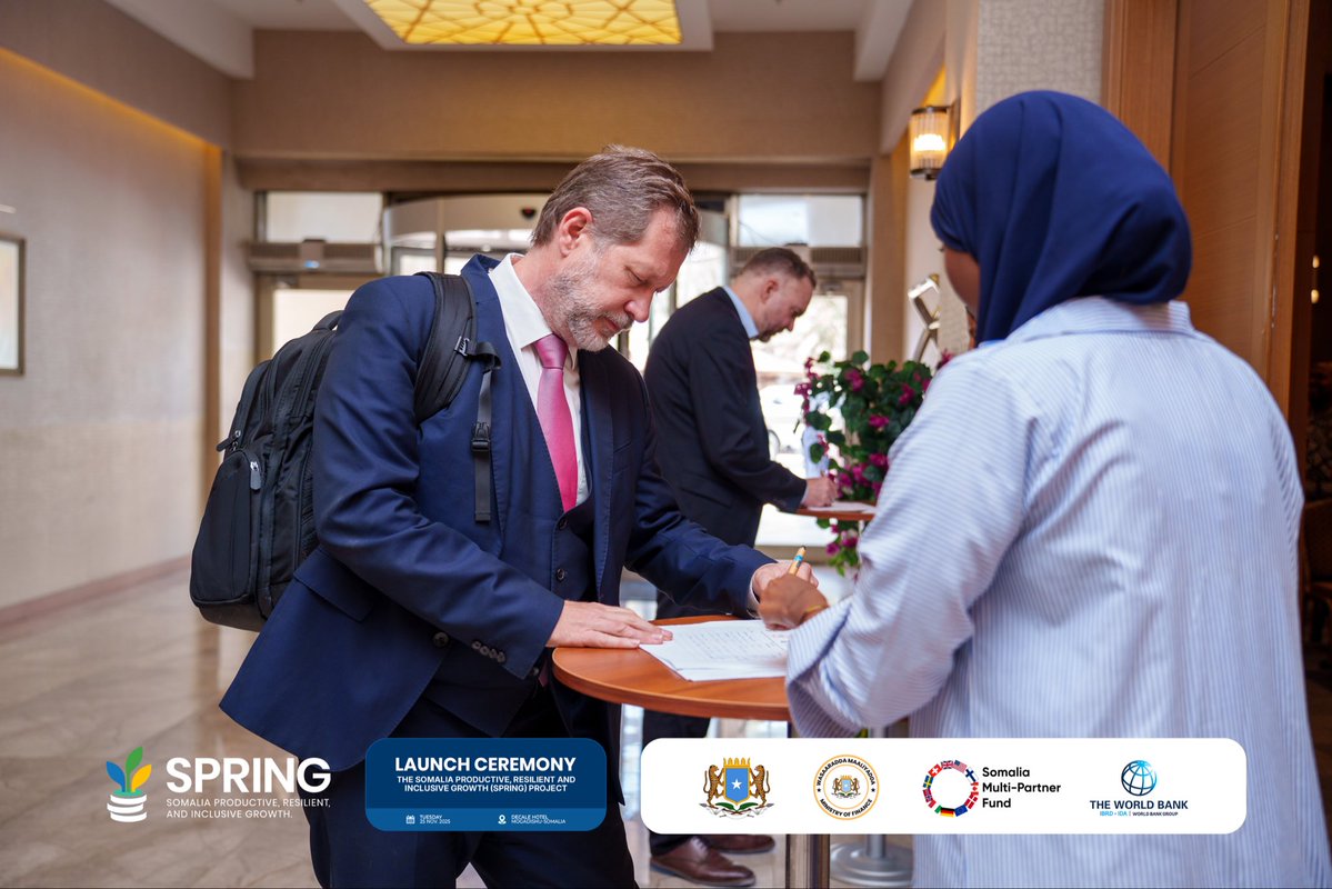 SPRING_MOF_SOM's tweet image. Guests are arriving and registering for the SPRING Launch Event today as leaders, partners, and the public come together to kick off Somalia’s next chapter of productive and inclusive growth. 
#SPRINGProject #Somalia