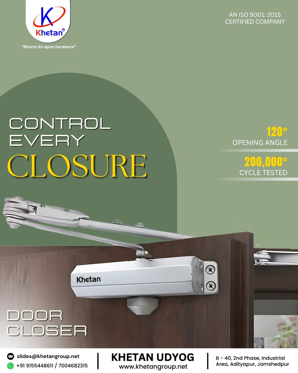 ihsndigital's tweet image. Khetan Door Closers.

For Enquiry via whatsapp: rebrand.ly/KhetanUdyog

KHETAN UDYOG
M : +91-9155448611, +91-7004682315

Web.: khetangroup.net
.
#Khetan #KhetanUdyog #BharatkaApnaHardware #KhetanHardware #Manufacturer #Jamshedpur #DoorCloser #PremiumHardware #ihsndigital