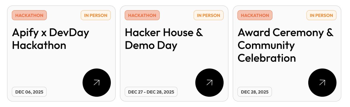 siddharth_hacks's tweet image. Line-up of @hackthisfall events for December 2025!
All happening in Bengaluru 🇮🇳 

Check 🧵below 👇

#5yo #HackThisFall #BuildWithHTF #HTFxApify (1/4)