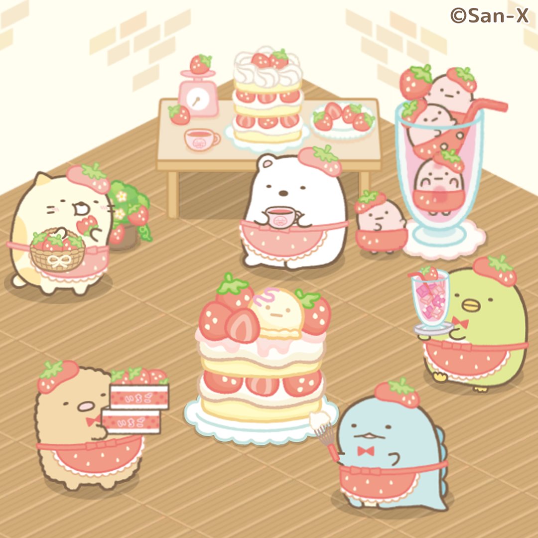 喫茶すみっコでいちごフェア🍓 きせかえ＆デコ復刻販売です🎵 #すみっ