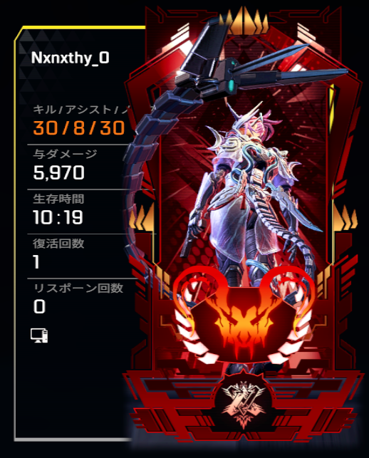 Nxnxthy_0's tweet image. 自身最高キル数更新🎉🎉🎉
オルターいい感じ
#APEX