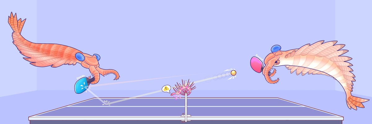 I wanted to change my old header, so I drew 2 perfect life forms playing ping pong