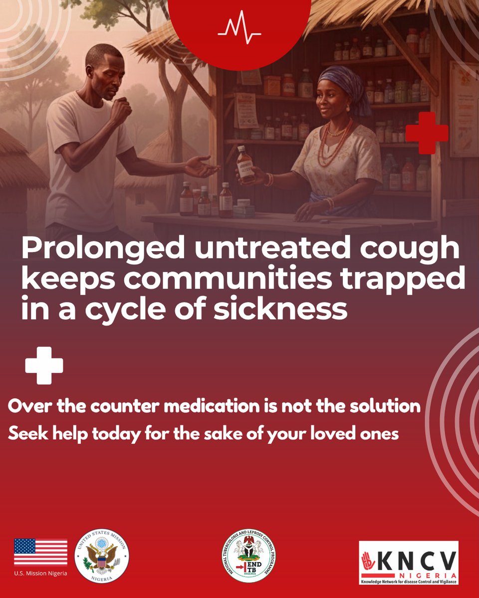 KncvNigeria's tweet photo. Many people spend months treating "ordinary cough". But sometimes, it's TB.
Don't self medicate, get tested
TB treatment is free, safe and available in your community.
Call 3340 or dial *3340# for more information.
#kncvnigeria #CheckAmo #YesWeCanEndTB https://t.co/5nX6WxOi7Q