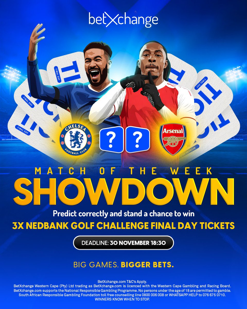 betXchange's tweet photo. ⚔️ MATCH OF THE WEEK SHOWDOWN⚽🔥
Predict the exact score of Chelsea🆚 Arsenal & Stand a chance to WIN!
✅ Follow us
✅ Like post
✅Tag 2 mates
✅ Drop your score (e.g. Chelsea 2-1 Arsenal)
✅ Register with BetXchange
T’s & Cs Apply
#MatchOfTheWeek #Giveaway #EPL https://t.co/N1Ud43cvgw