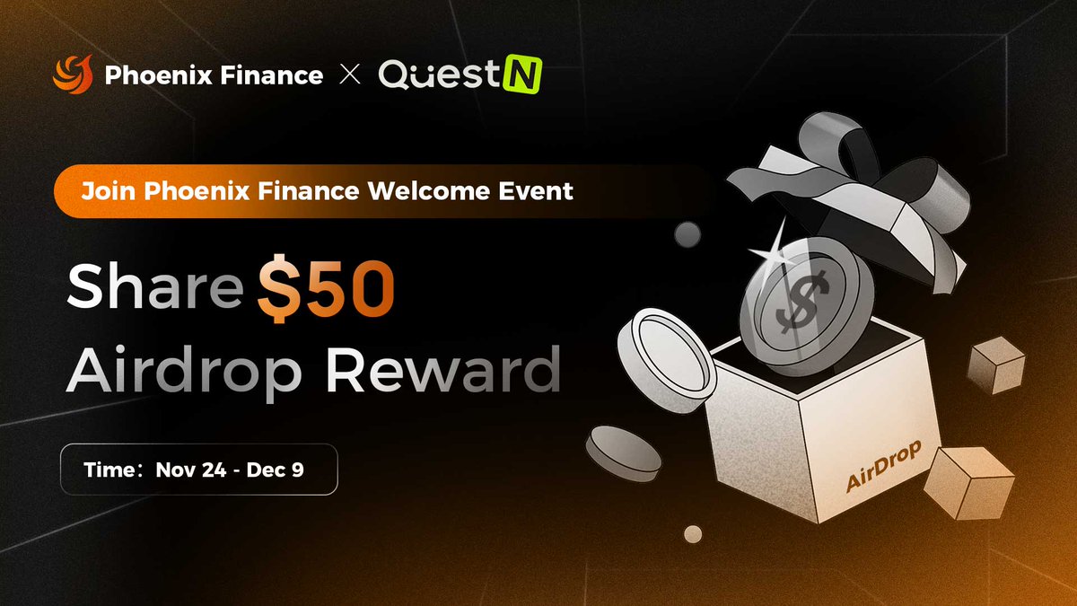 Phnx_fi's tweet image. Join the Phoenix Finance × @QuestN_com campaign

Complete simple tasks to share the airdrop reward!

Time: Nov 24-Dec 9, 2025

👉Join now: 
app.questn.com/quest/11072322…

#QuestN   #DeFi   #RWA   #Giveaway  #Airdrops