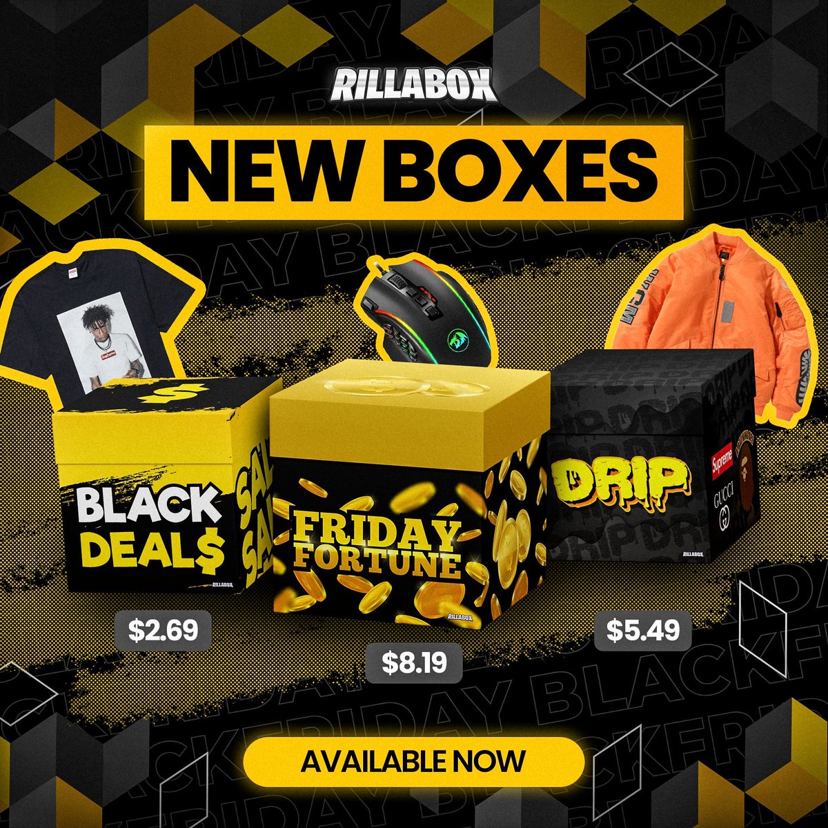 RillaBox's tweet image. BLACK FRIDAY IS HERE ON RILLABOX!🚨

Enjoy our 3 Black Friday boxes ON SALE for the next week only..

Drop your usernames below to win $5👇