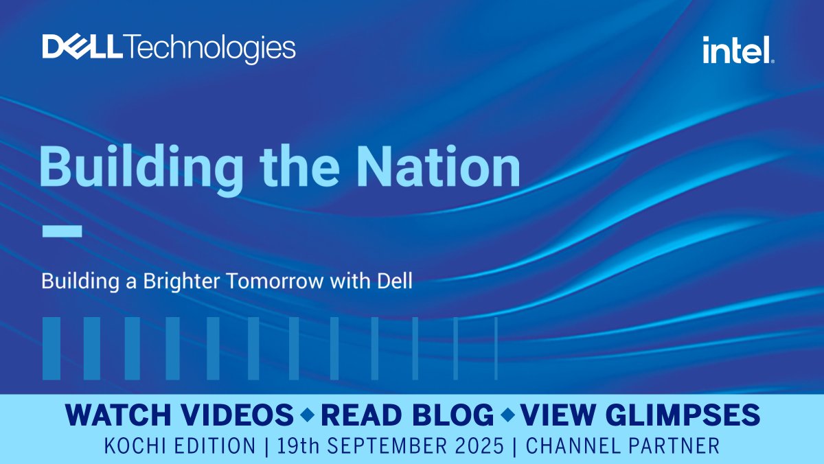 crndotin's tweet image. Watch Videos, Read Blog &amp;amp; View Glimpses of the mega-conference, #BuildingTheNationwithDell - Kochi Chapter, powered by @DellTechIndia + @IntelIndia, held on 19th September 2025 for the #ChannelPartners operating in #Kochi | t.ly/btnkcpX

@srikrp @NivedanPrakash