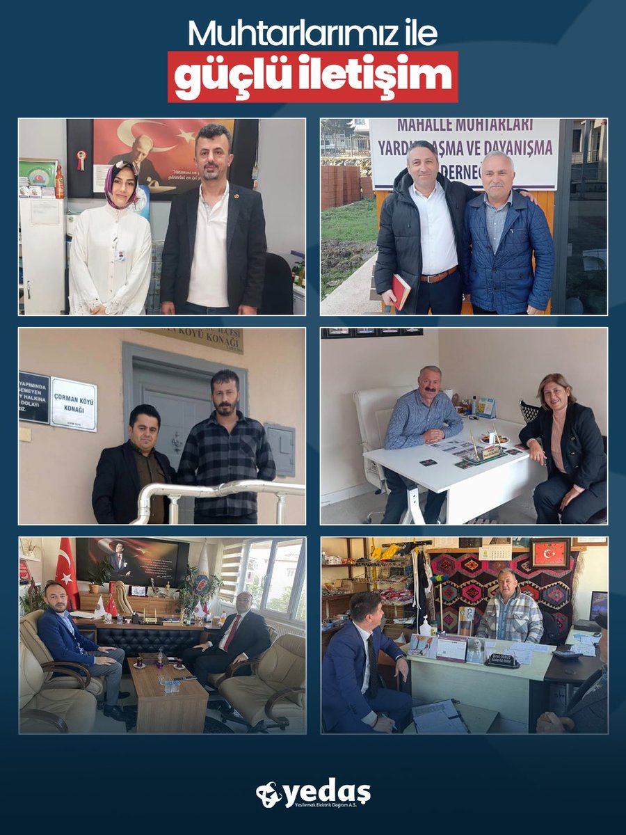 Muhtarlarımız ile Güçlü İletişim
 
YEDAŞ olarak, hizmet bölgemizdeki muhtarlarımızı ziyaret ederek taleplerini, önerilerini ve bölgesel ihtiyaçları yerinde dinlemeye, sorunlara hızlı çözüm üretmeye devam ediyoruz.

Amacımız; güçlü iletişimle, daha kaliteli ve sürdürülebilir