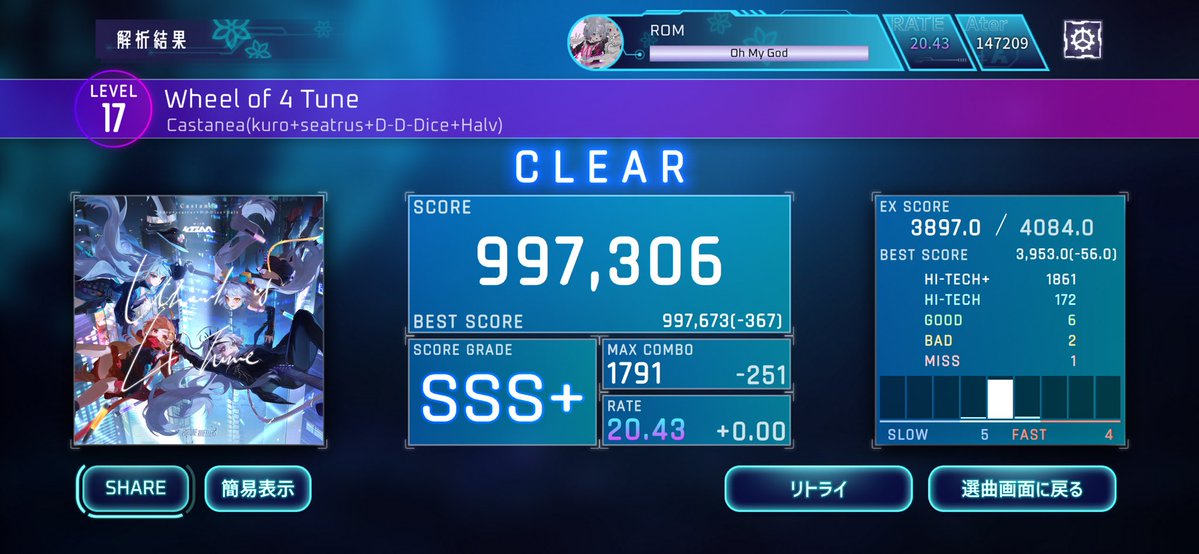 ry0o0oo's tweet image. Wheel of 4 Tune[Wiz] - 997306(-367)
#lim_game #Liminality
おーん