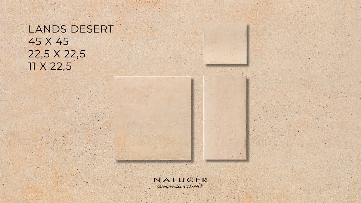 Land en tono Desert: porcelánico extrusionado con acabado mate y destonificado inspirado en el barro.
Formatos modulares, R9 interior y R11 antislip exterior. Ideal para terrazas cálidas, coherentes y funcionales.
