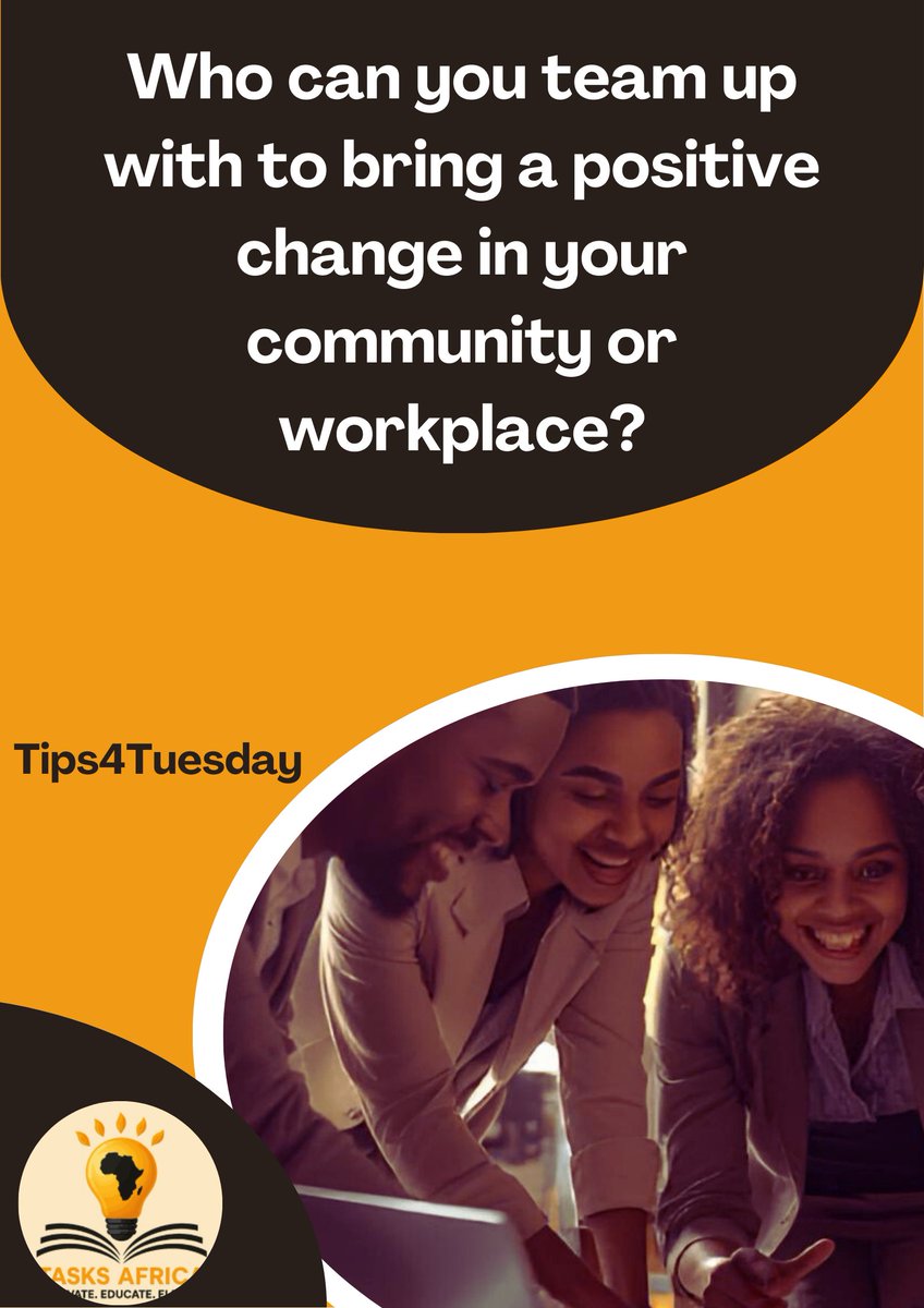 Teamwork creates real impact.
Think about who you can partner with to bring positive change to your community or workplace. 🤝
#TasksAfrica #hairsteicpathway #Vision2050 #Agenda2063 #AfCFTA #InnovationForAfrica #LeadTheChange #BuildingAfricaTogether