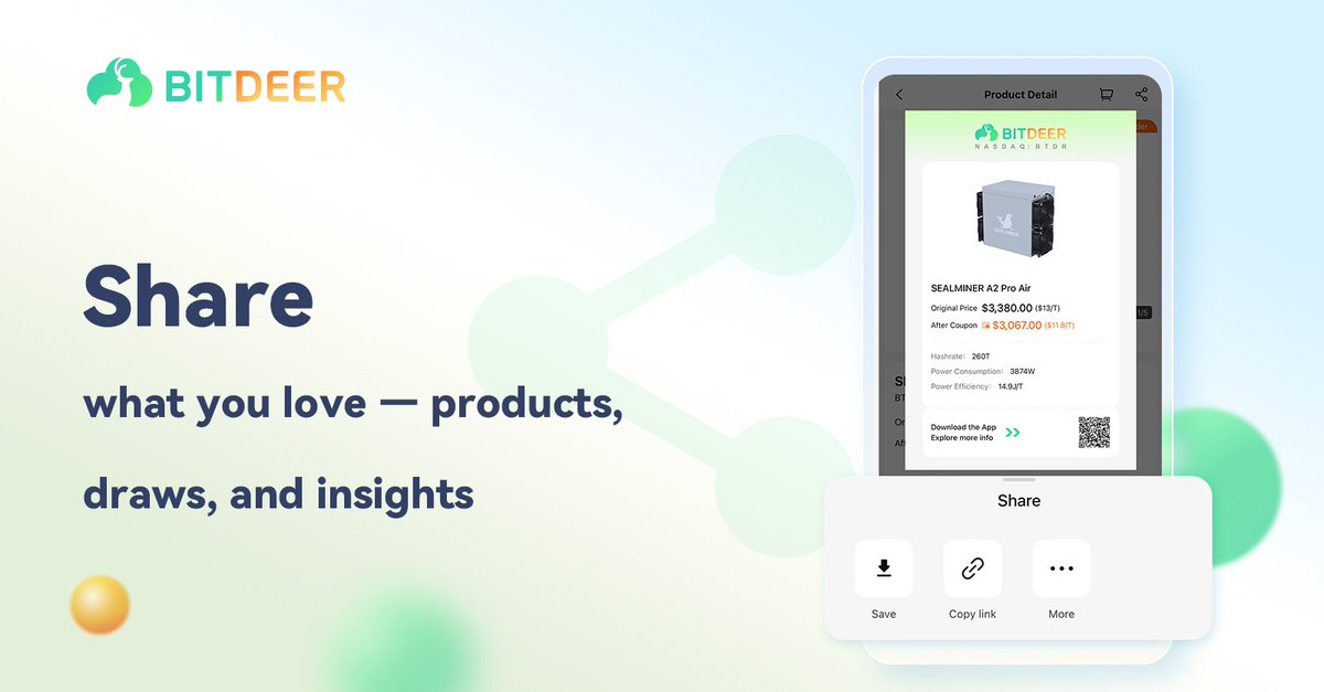 BitdeerOfficial's tweet image. A smoother experience. Smarter tools. Simpler savings. 

The new Bitdeer App is here to make mining easier than ever — update and explore what’s new!👇
🔗 bitdeer.com/apps#cloudmini…
#BitcoinMining #Bitcoin #SEALMINER #BTC
