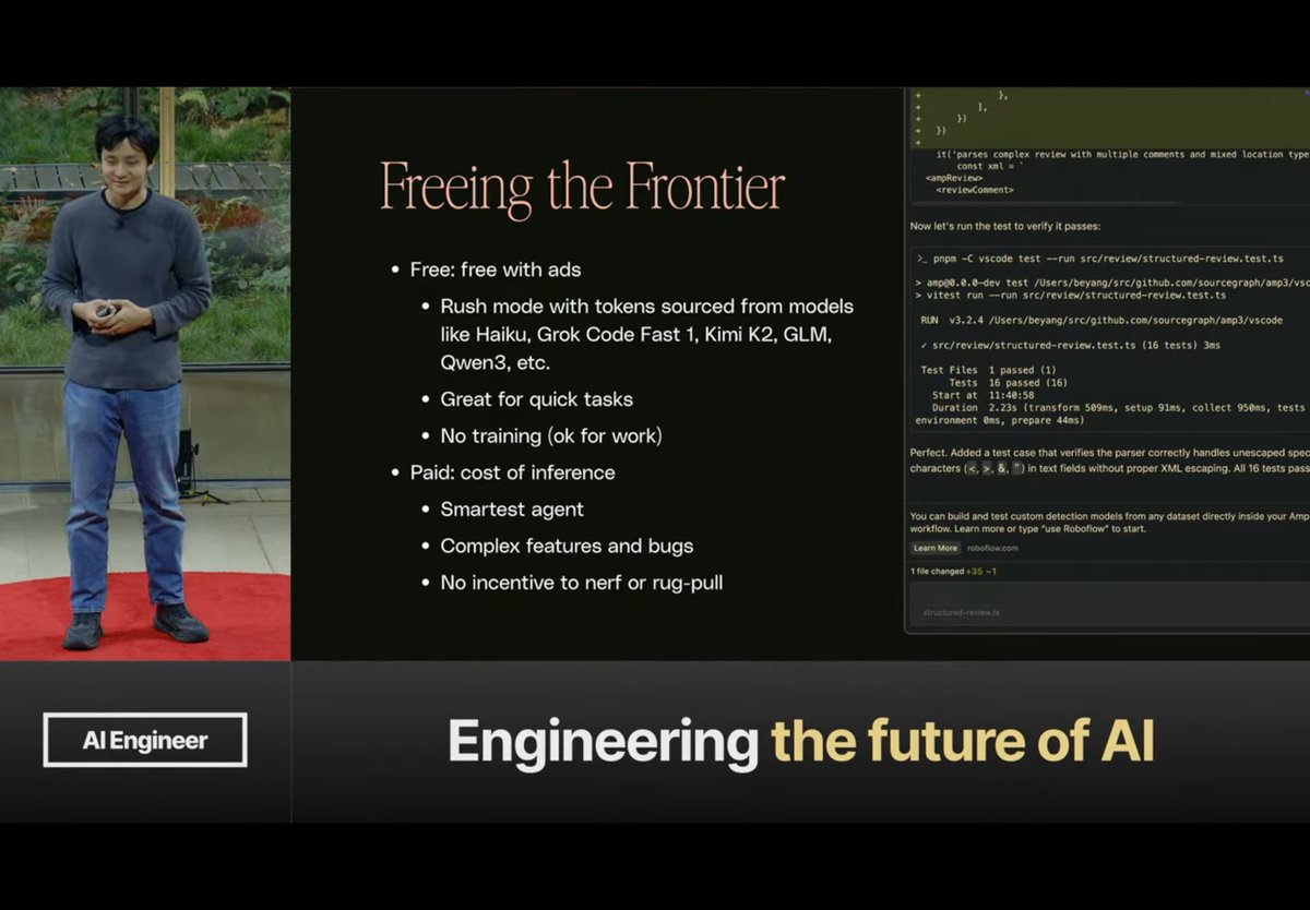 AmpCode free vs paid slide
