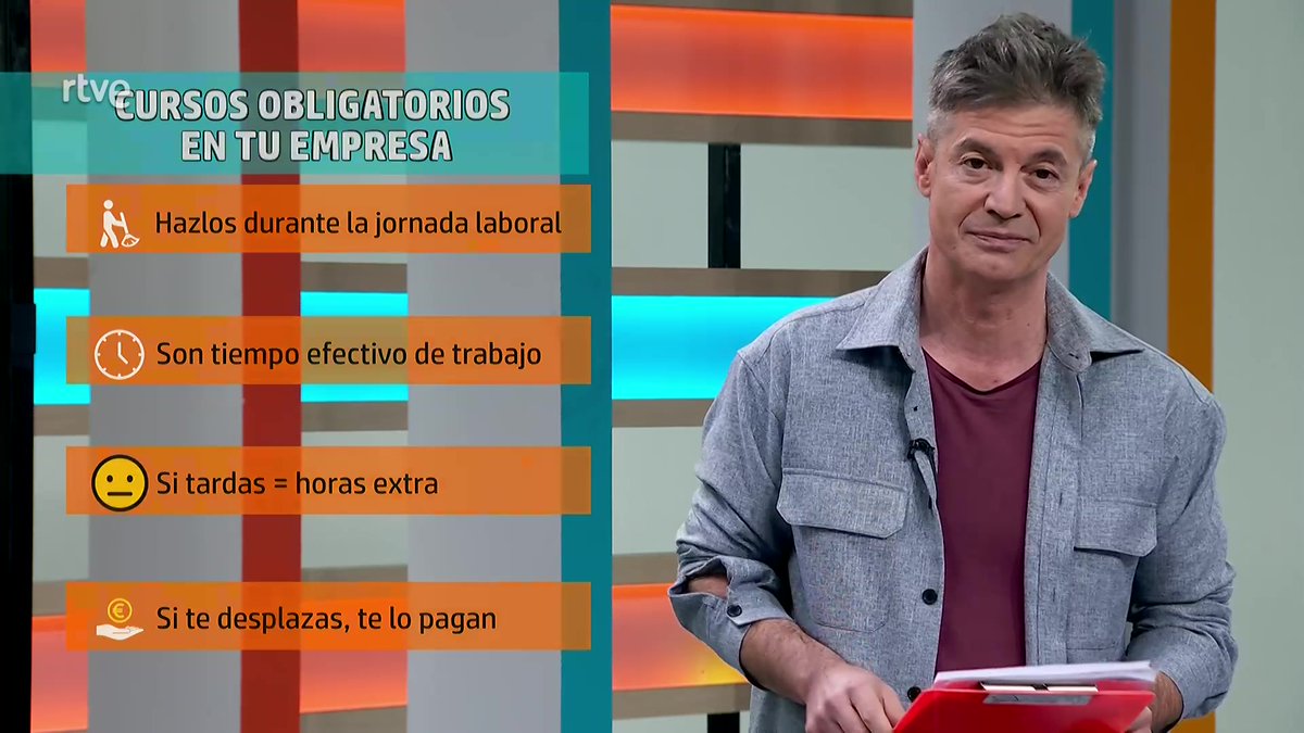Los CURSOS de los q hablamos en el programa
son siempre GRATIS

Hoy hablamos de las formaciones
q tienes q hacer SÍ o SÍ en la empresa
q son OBLIGATORIOS 
Y 👀son tiempo EFECTIVO de trabajo

📌Te lo explicamos:

▶️rtve.es/v/16830433/
