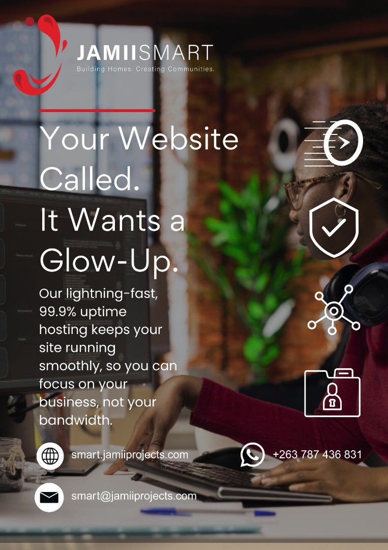 JamiiProjects's tweet photo. Powerful hosting + a stunning site + epic socials = from just $3/month! Your digital glow-up is waiting!

Let's make it happen!

Visit https://t.co/x7qsUQikGx or give us a shout on WhatsApp +263 787 436 831 https://t.co/Kzs5lzs0YK