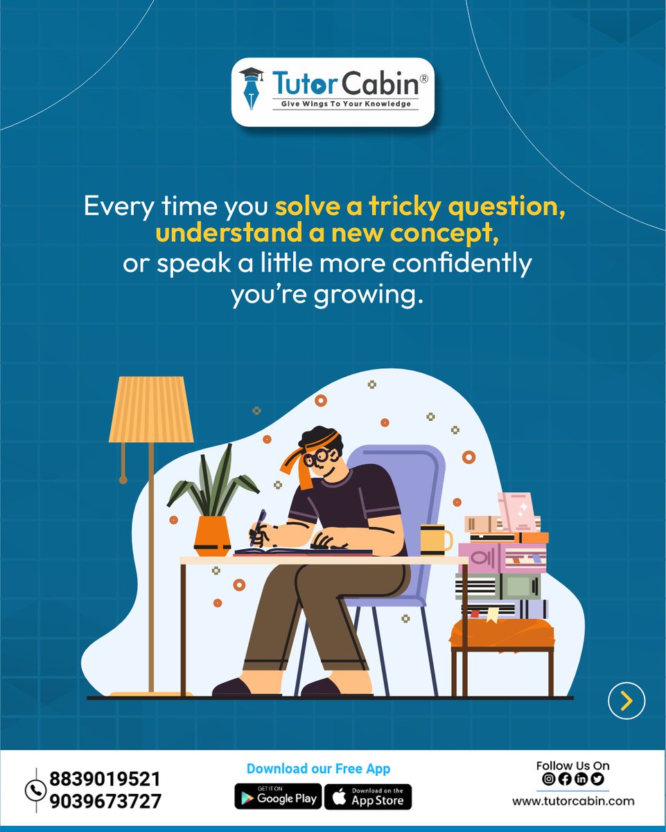 CabinTutor's tweet photo. Small steps. Big dreams. 🌟
Every concept you master, every doubt you clear — that’s progress.
And with Tutor Cabin by your side, every step takes you closer to success. 

[TutorCabin, Online tuition, Expert tutors, Personalized learning, 1-on-1 classes, Interactive Learning ] https://t.co/yDDWCKzQJe