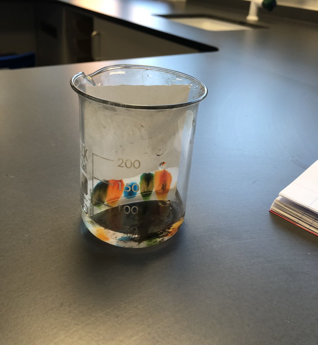 WinfieldScience's tweet image. Year 10 were revisiting the topic on separating mixtures this week. Here we can see chromatography. Great work.@1Penydre