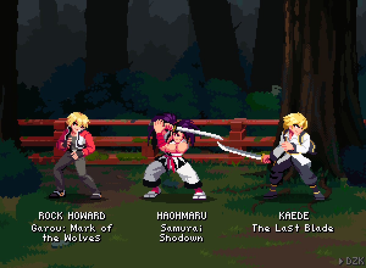 Dez_sprites's tweet image. Some protagonists of SNK games🕹️ - River City Girls style sprites!!!

#pixelart #sprites #SNK #KOF #TheKingOfFighters #FatalFury #ArtofFighting #TheLastBlade #SamuraiShodown #MetalSlug #Ikari #PsychoSoldier #RiverCityGirls #Crossover #videogame #fanart