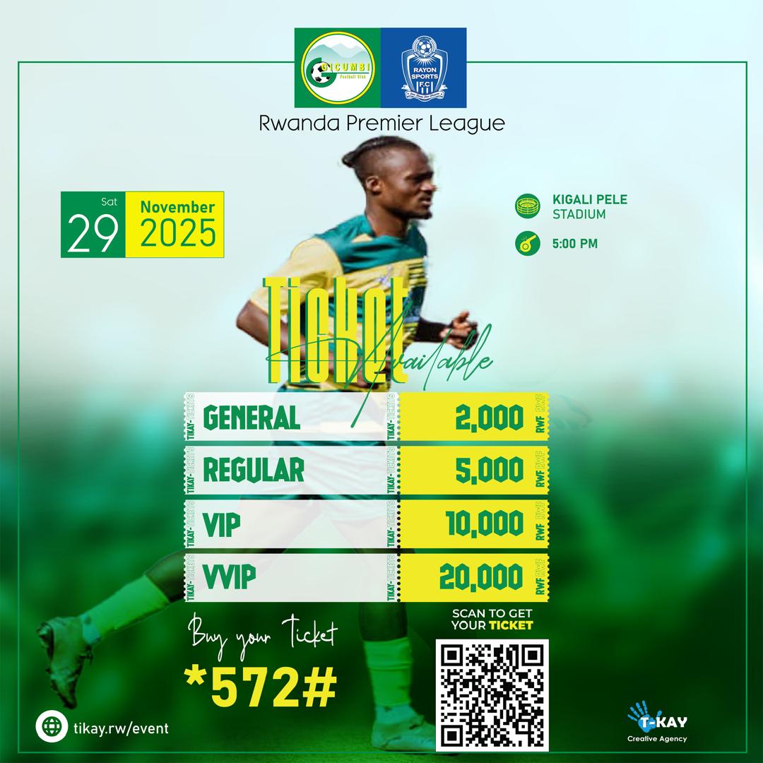 GicumbiOfficial's tweet photo. Glab your Ticket now !

#GICRAY 

This weekend at Kigali Pèle Stadium 

@rwandapremierleag

*572# https://t.co/84Dc9IriGj
