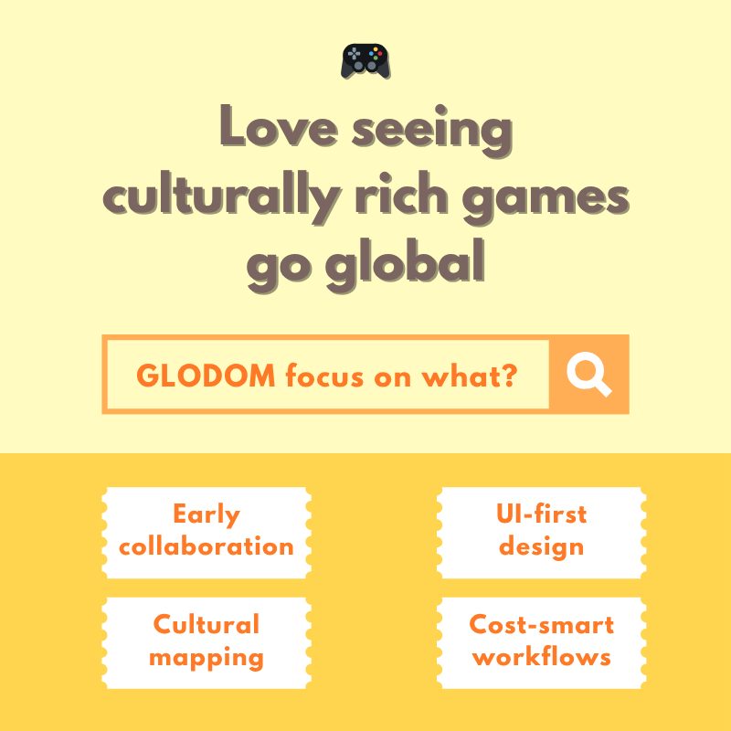 glodomtec's tweet image. Love seeing culturally rich games go global. 😆

The real challenge? Carrying that depth across regions. 🤔

From early cross-team alignment to UI-smart design and cultural mapping, thoughtful localization lets players feel the world.🌐
#GameLocalization #CulturalAdaptation