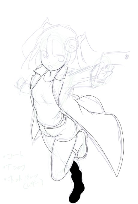 線多くするより塗りで陰影凹凸強調するやり方の方良いかな～とか思いつつ線画つくり 