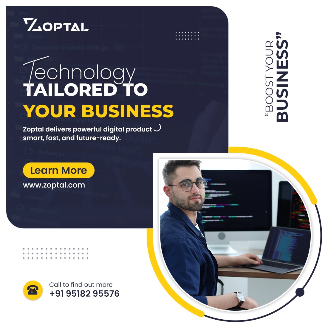 ZoptalSolutions's tweet image. Smart Technology. Faster Solutions. Better Business.  

At Zoptal, we build powerful, future-ready digital products tailored exactly to your business needs. ⚡

Discover how innovation meets execution at zoptal.com 📷

#Zoptal #DigitalSolutions #TechForBusiness