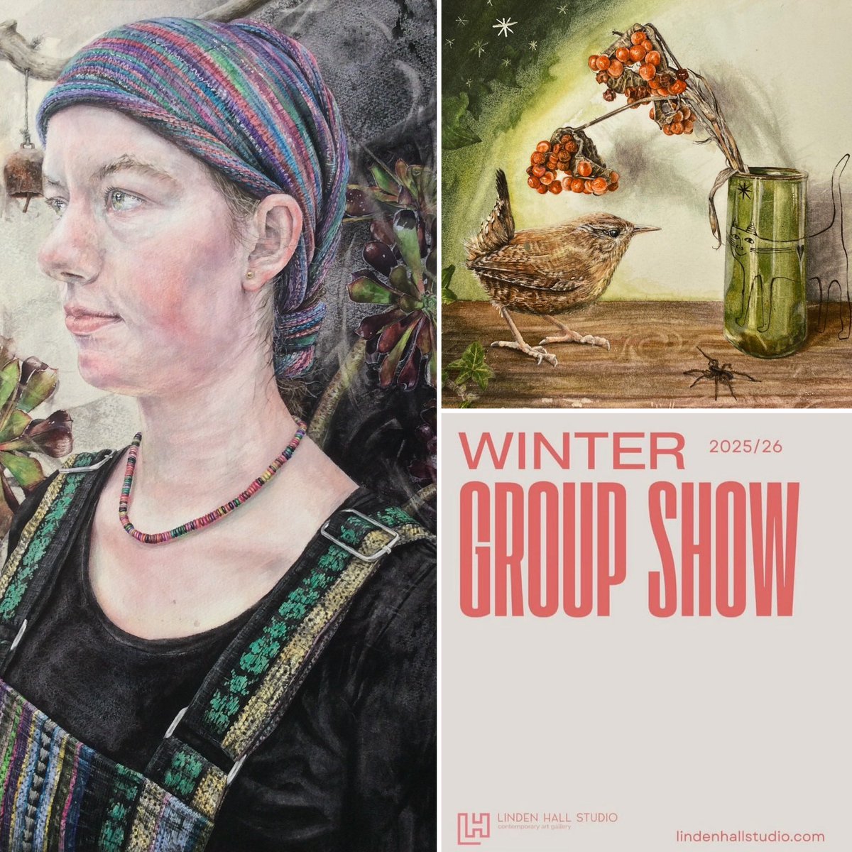 clairesparkes1's tweet photo. Delighted these 2 #watercolourpaintings ‘Aeonian’ & ‘The Magic Bird’, have been selected for this year’s #wintergroupshow @Studio_Linden in #Deal 9 December 2025 - 31 January 2026.
#winter #groupshow #exhibition #clairesparkes #watercolours #figurative #narrative #art #artwork https://t.co/UPsiEjhwhT