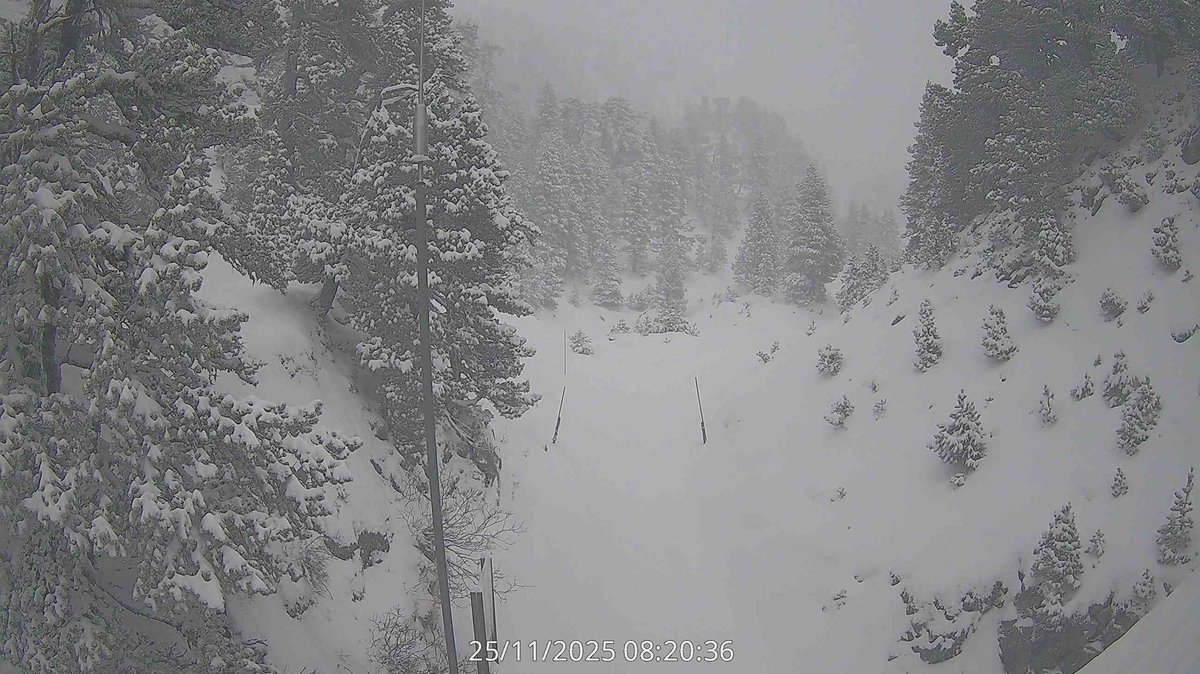 Buenos dias!! Hoy nos levantamos con intensas #Lluvias y con una cota de #nieve sobre unos 1100-1200m que ira bajando progresivamente hasta los 700-800, dia por delante muy lluvioso con +40L en pamplona, os dejo fotos de las webcam de #larrabelagua