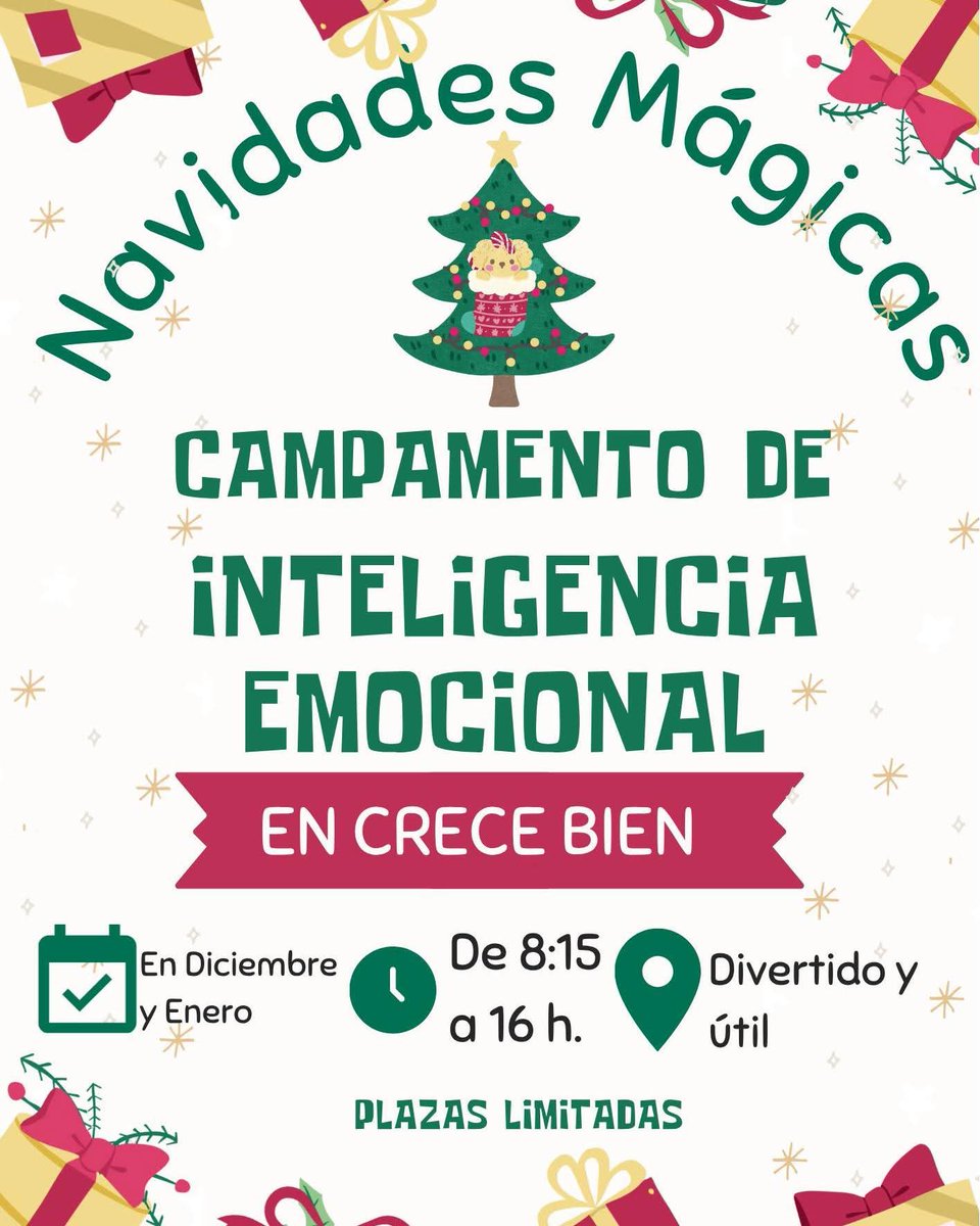 ¿En qué consiste nuestro Campamento de Navidad? Es un campamento urbano en Madrid donde niños y adolescentes de 3 a 18 años desarrollan su inteligencia emocional mientras se divierten en sus días sin cole. 

🎁 Estas Navidades crecebien.es